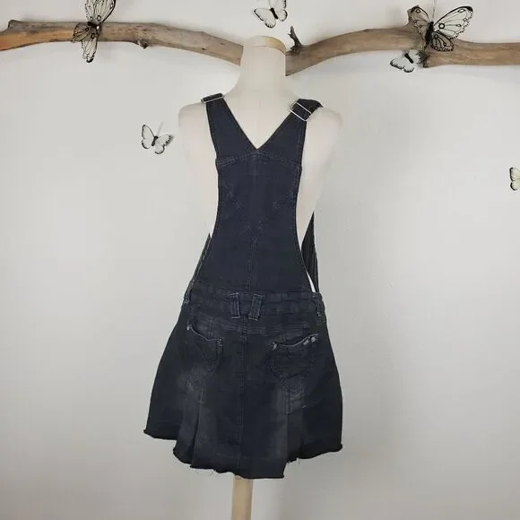 Candies 90s pleated overall denim dress - Picture 3 of 7